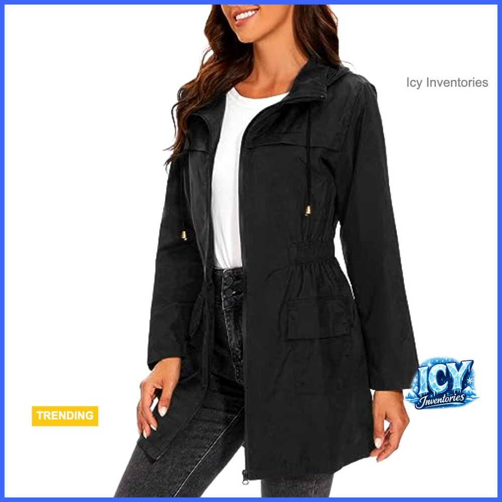 Waterproof Polyester Packable Rain Jacket With Ho… - image 6